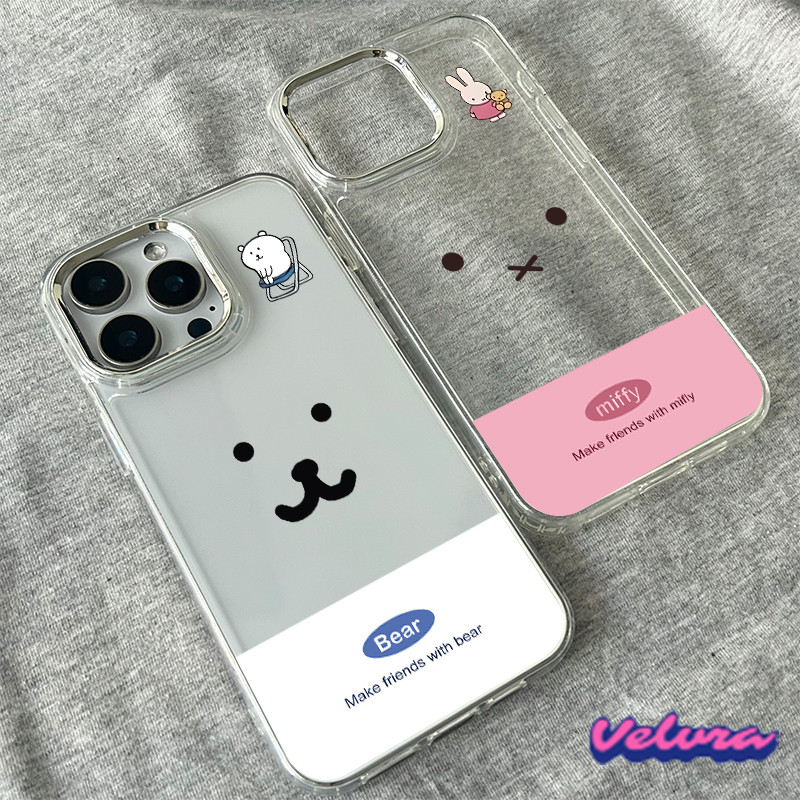 ความรู้สึกขั้นสูง จัดส่งจากประเทศไทย รูปสุนัขหมีง่ายๆสำหรับ iPhone เคสไอโฟน 16 12 11 PRO MAX 13 15 14 X XS MAX XR 7/8PLU