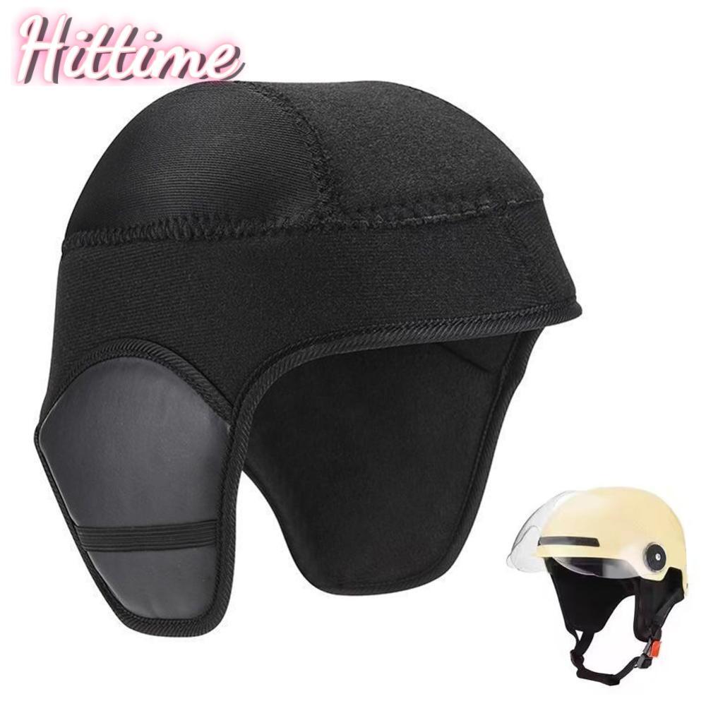 HITTIME หมวกกันน็อคแบบถอดได้ด้านในความร้อนหูครอบคลุมWindproofป้องกันเย็นสําหรับE-Bikeรถจักรยานยนต์หม
