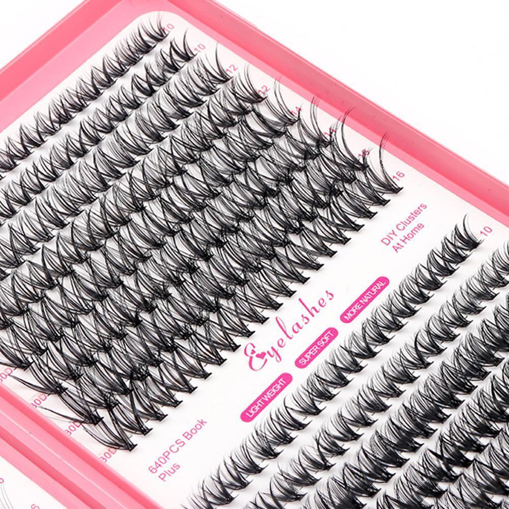 30d/40d ขนตาปลอม 32-row Eyelashes D-curl สําหรับ Lash Extension Segmented Clusters หนาแน่นและ U2a5