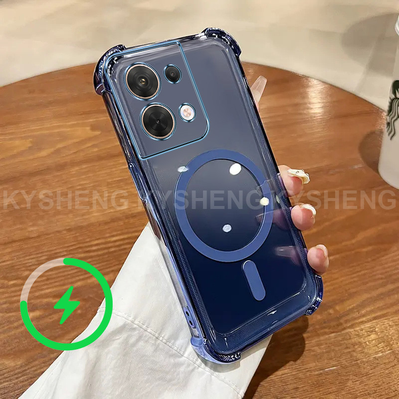 เหมาะสําหรับ REAMI 15C 4G 5G เคสโทรศัพท์ TPU ชาร์จแม่เหล็กสี่มุม anti drop เปลือกนุ่มโปร่งใส WBQ 000 - รูปที่ 2