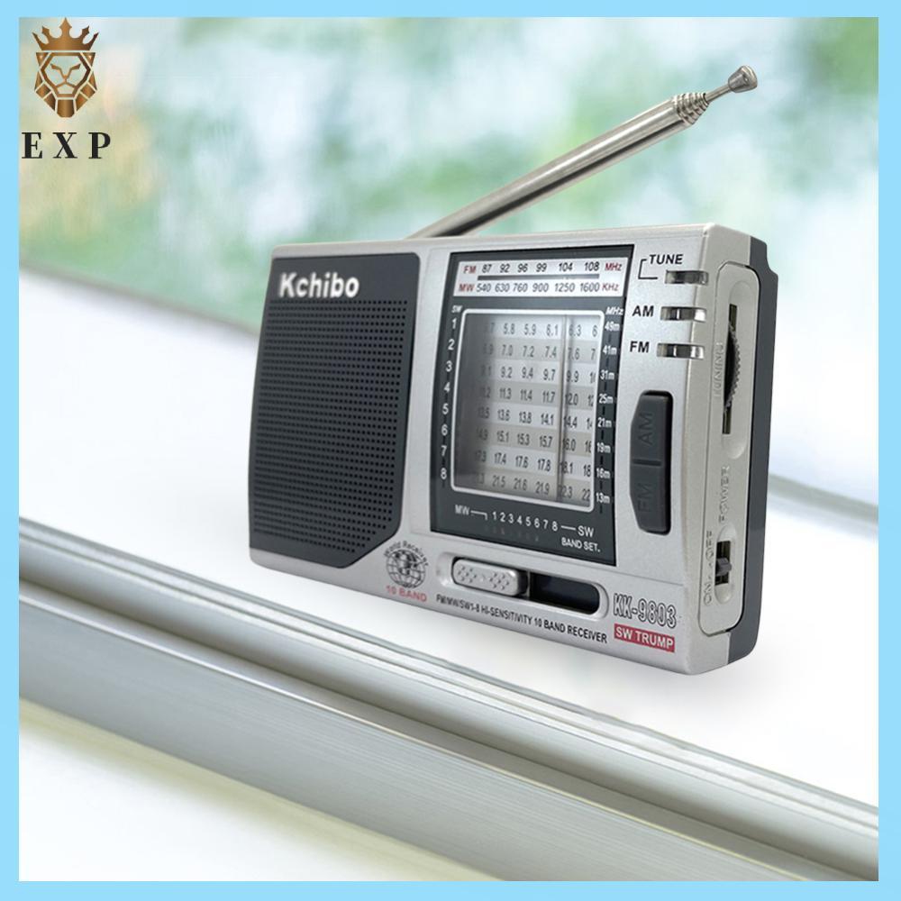 [explosion1.th] KK-9803 วิทยุพกพาขนาดเล็กลําโพงในตัว FM/MW/SW1-8 วิทยุสเตอริโอสําหรับผู้สูงอายุ