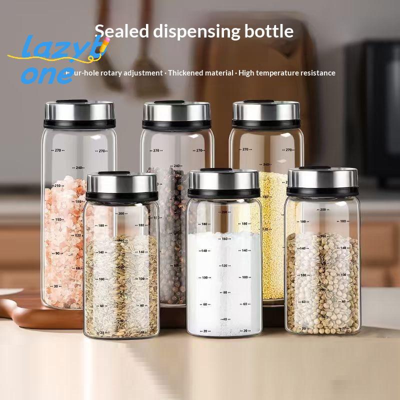 LZ-t] เครื่องปรุงรสแก้วบอโรซิลิเกตสูง 200/300/500 มล. เกลืองาเครื่องปรุงรสแข็งซีลขวดพริกไทยเครื่องเทศ Shaker พร้อมฝาปิดแบบหมุน [ใหม่]