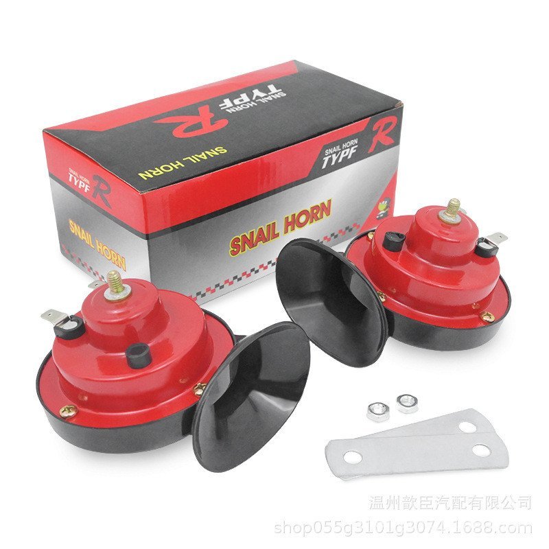 12 V/24 V Single Dual-Tone ดัดแปลงนกหวีดรถ Snail Horn รถจักรยานยนต์รถยนต์ไฟฟ้าดัดแปลง Snail La 3IE9