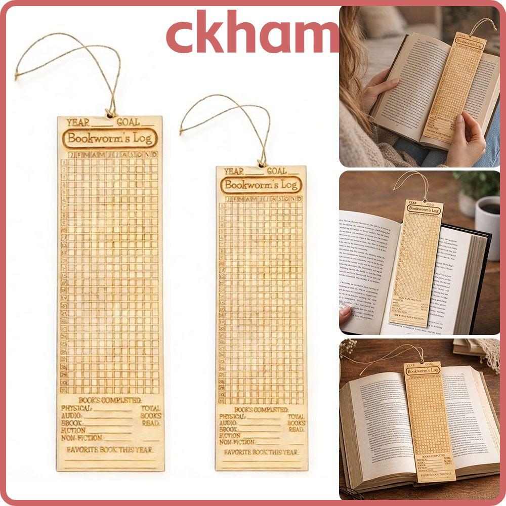 CKHAM Reading Habit Tracker บุ๊คมาร์ค, หนังสือแบบพกพาไม้อ่านเคาน์เตอร์, Multifunctional Reading Chal