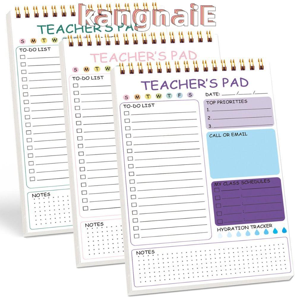 KANGNAI Teacher To Do List, Spiral Binding Lined Teacher Notepad, A4 Durable Cover Companion Planner