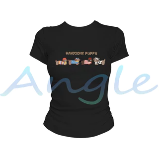 (จัดส่งตลอด 24 ชั่วโมง）Angle Official เสื้อยืดกระชับผู้หญิง ผ้านุ่มสบายผิว เหมาะแต่งตัวประจำวัน สไตล์เทรนด์สาววัยรุ่น L6