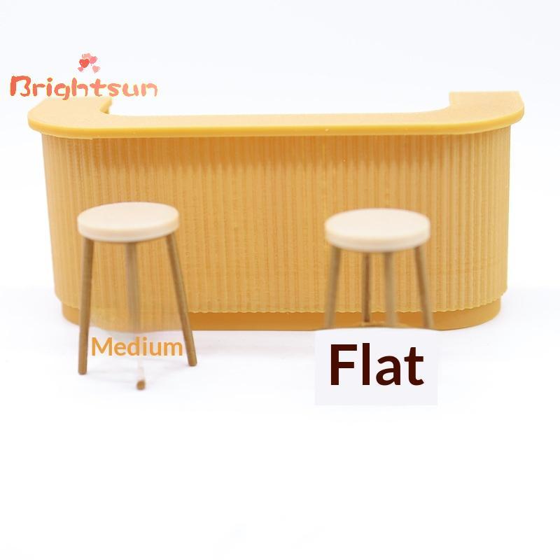 [BT-t] 3 ชิ้นเฟอร์นิเจอร์พลาสติก Play House Miniature โต๊ะเก้าอี้ 1:12 Scale Dollhouse Bar Counter ฉ