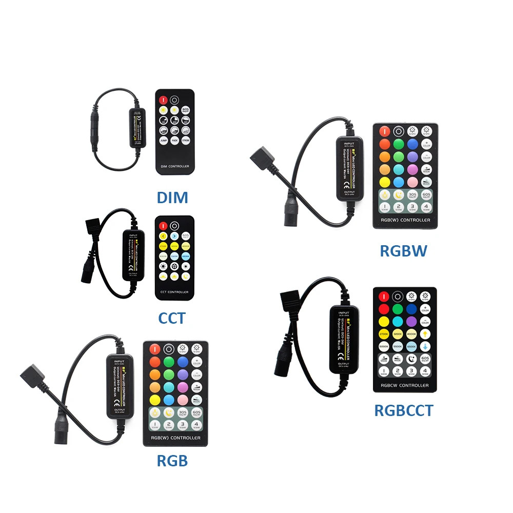 12V 24V LED Controller 4Pin 5Pin 6Pin 14Key 5V 28Key RF รีโมทคอนโทรลสําหรับเดี่ยวสี CCT RGB RGBW RGBCCT LED Strip เทปแสง
