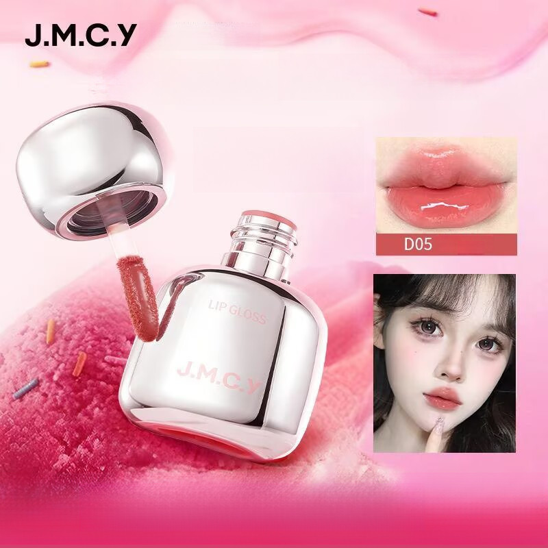 JMCY ลิปกลอส ปกป้องริมฝีปากสามมิติ ริมฝีปากดูจางลง ล็อคความชื้น และป้องกันการติดถ้วย