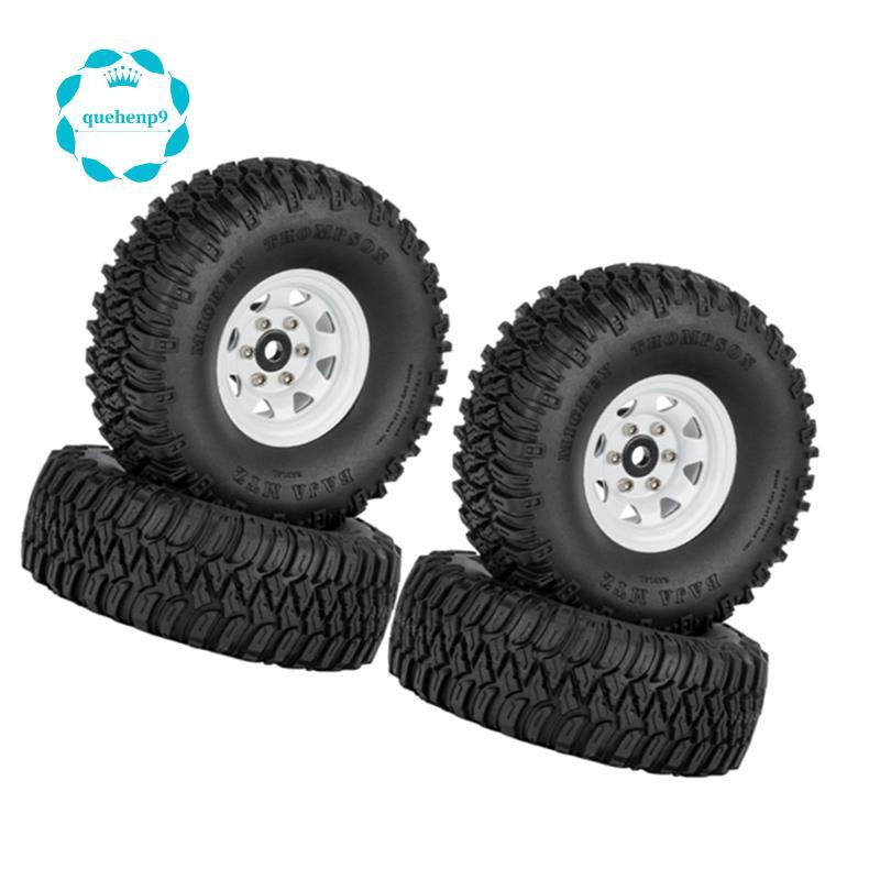 [Fast Q9]4PCS 1.55 โลหะ Beadlock ล้อขอบชุดยางสําหรับ 1/10 RC Crawler รถ Jr D90 CC01 LC70 MST,1 สีขาว