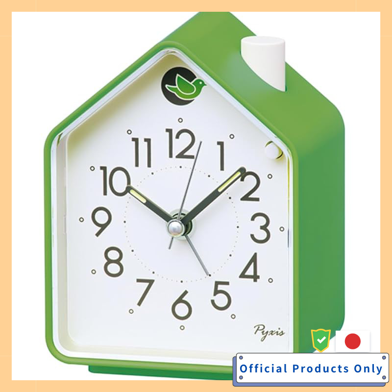 Seiko Clock Alarm Clock Table Clock Analog Green 110x86x63mm PYXIS NR452M