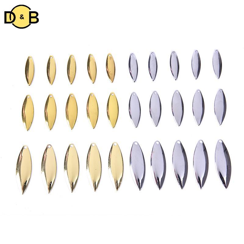 [DB] 50 ชิ้น Willow Spinner Blades Smooth Finish, DIY Spinner Bait Fishing TH
