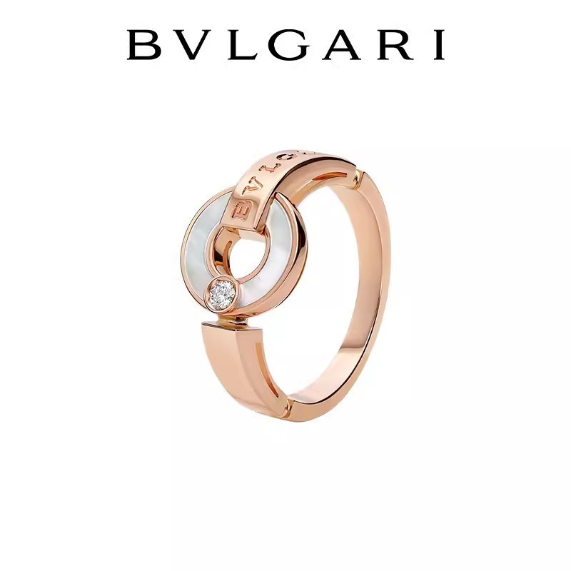แฟชั่น [ลลงส คอดนคคคคคอเต่าร combedม] Bvlgari BVLGARI BVLGARI Rose Gold Hollow Copper Coin Ring Gift
