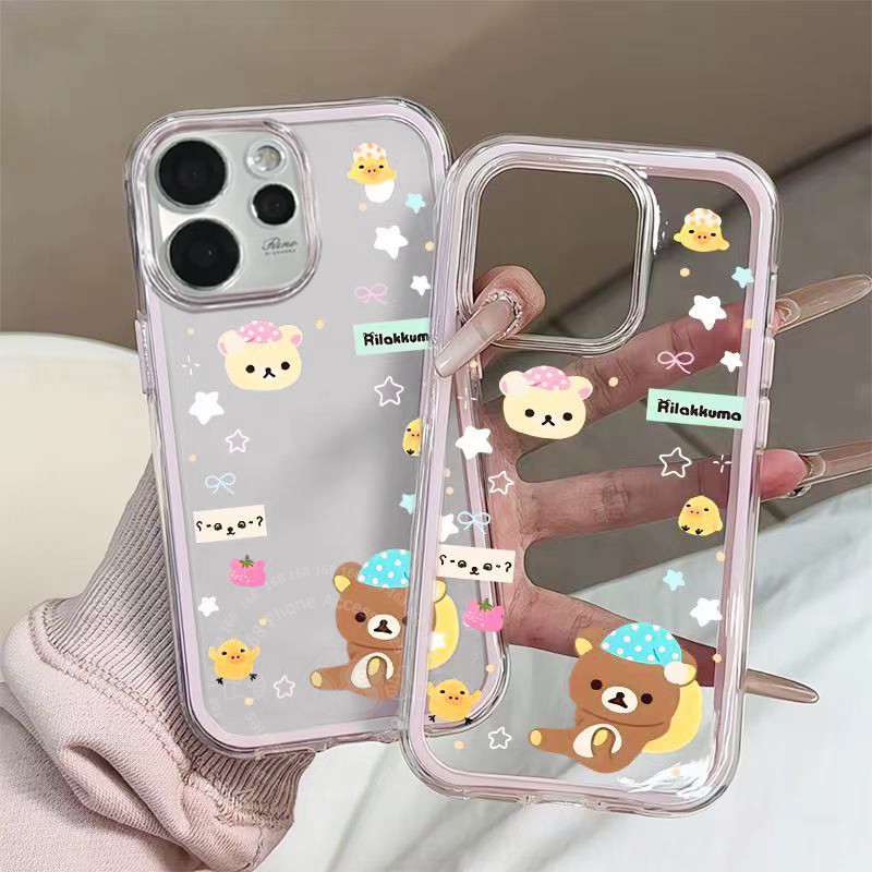 เคส OPPO Reno 15 15F 5G เคส OPPO Reno 15 Pro 5G Pro Max 5G เคสน่ารัก Rilakkuma เคสใสกันกระแทก เจลลี่อาร์มอร์ 2 in 1 เคสใสหนาพิเศษกันตก สำหรับสาว ๆ