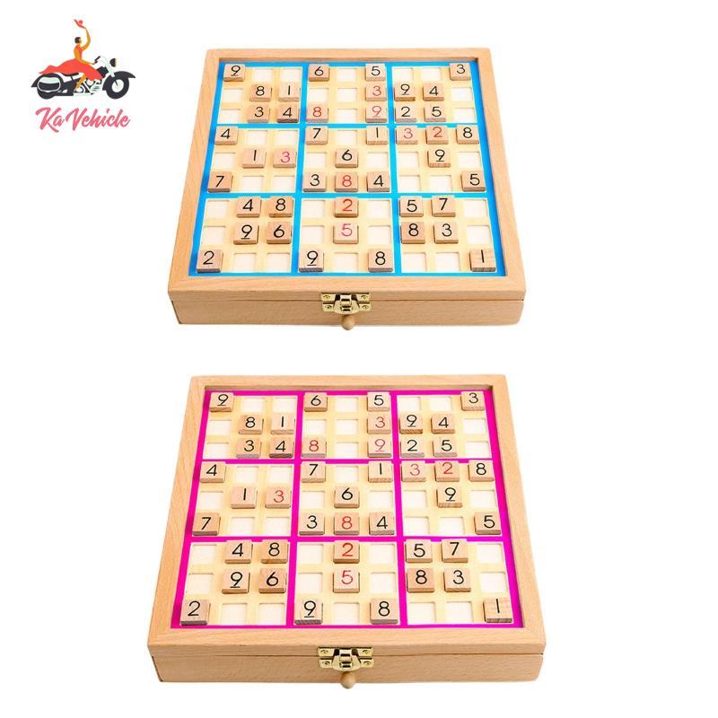 [Whstrong] Wooden Sudoku Game Toy Brain Teaser Number Thinking Math Toy for Kids Adults
