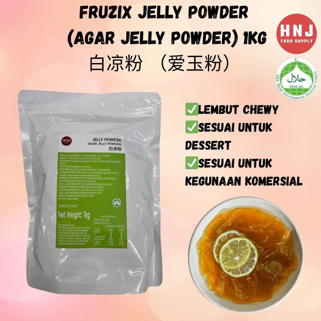 FRUZIX JELLY POWDER (AGAR JELLY POWDER) 1KG 白凉粉 (爱玉粉)SERBUK AGAR AGAR