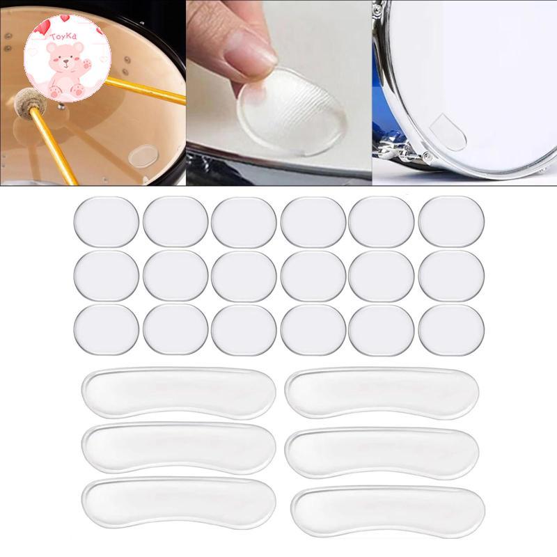 [Whbadguy] 24 ชิ้น Drum Dampeners Gels, Drum Set Mute Pads, Round & Long to ติดตั้ง Anti Slip Premiu