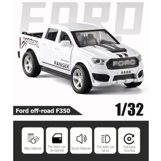 พร้อมส่ง โมเดลรถ Pickup Ford F350 1/32 รถบรรทุกของเล่น มีไฟมีเสียง ประตูเปิดได้