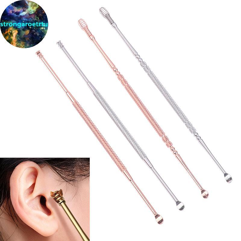 Strongaroetrtu เครื่องทําความสะอาดกําจัดขี้ผึ้งหูคู่ End Earwax Remover 360° ทําความสะอาดหู Pi เครื่