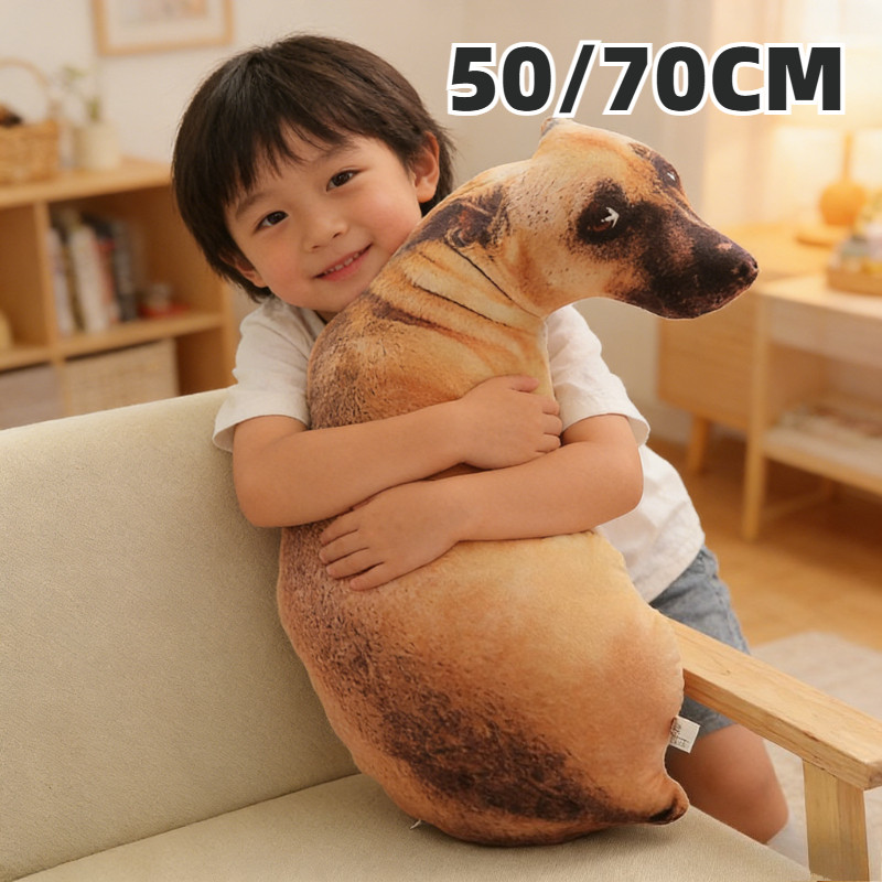 รูปสุนัข 3D เสมือนจริง 50/70CM สร้างสรรค์ สําหรับตกแต่งบ้าน หมอนนุ่มสร้างสรรค์
