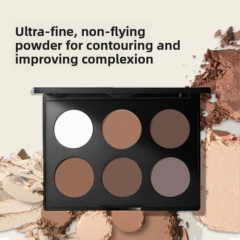 พาเลทอายแชโดว์สูง 6 สี - All-in-One Face Sculpting Matte Finish