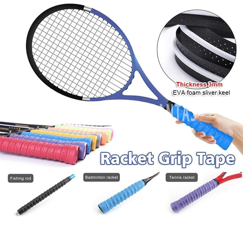 Racket Grip Tape Badminton Grip Anti Slip ดูดซับเหงื่อ Multi-use Tennis Badminton Overgrip