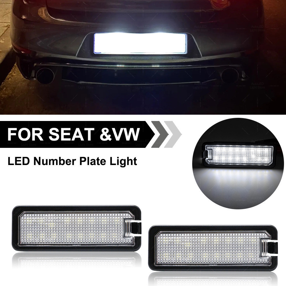โคมไฟ LED สําหรับที่นั่ง Leon MK2 MK3 Ibiza 6J 6P 6F Toledo Altea ป้ายทะเบียนไฟสําหรับ VW Golf MK5 M