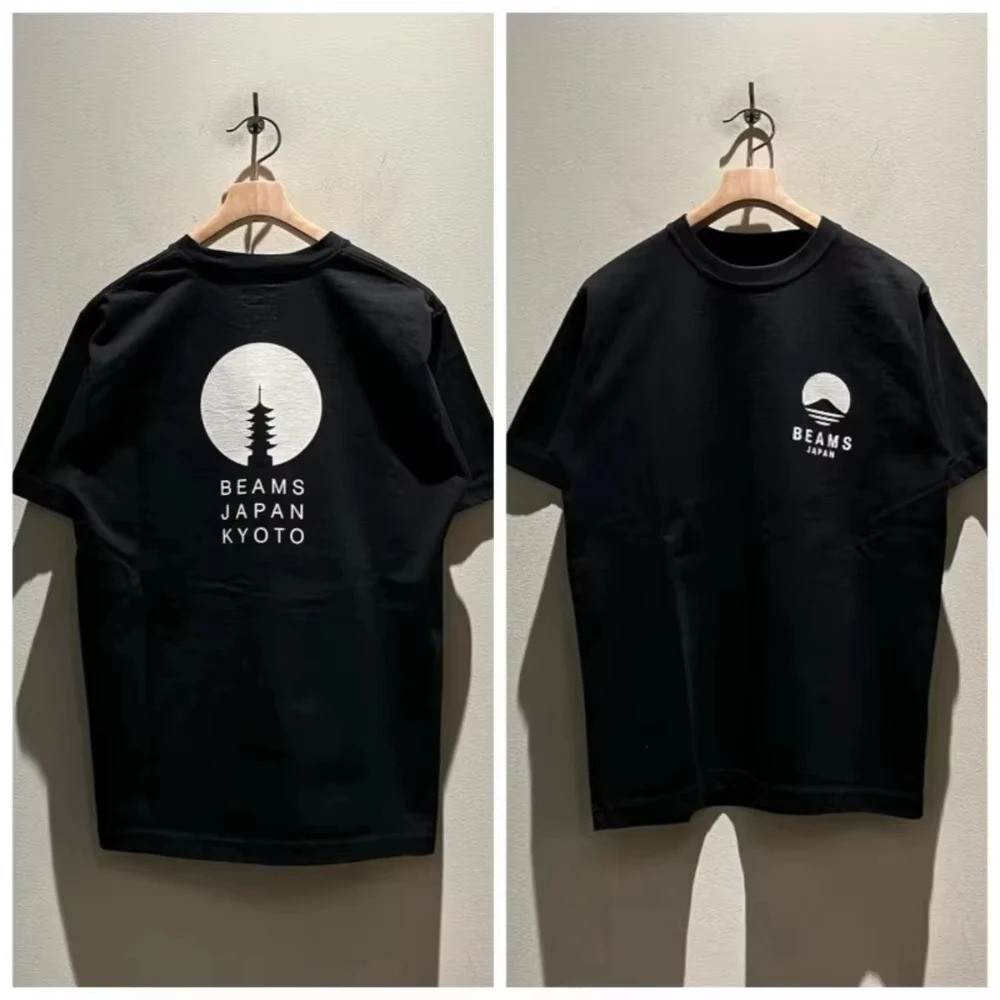 BEAMS Japan Kyoto Collection - เสื้อยืดแขนสั้น принтฟูกุซังสำหรับทั้งชายและหญิง