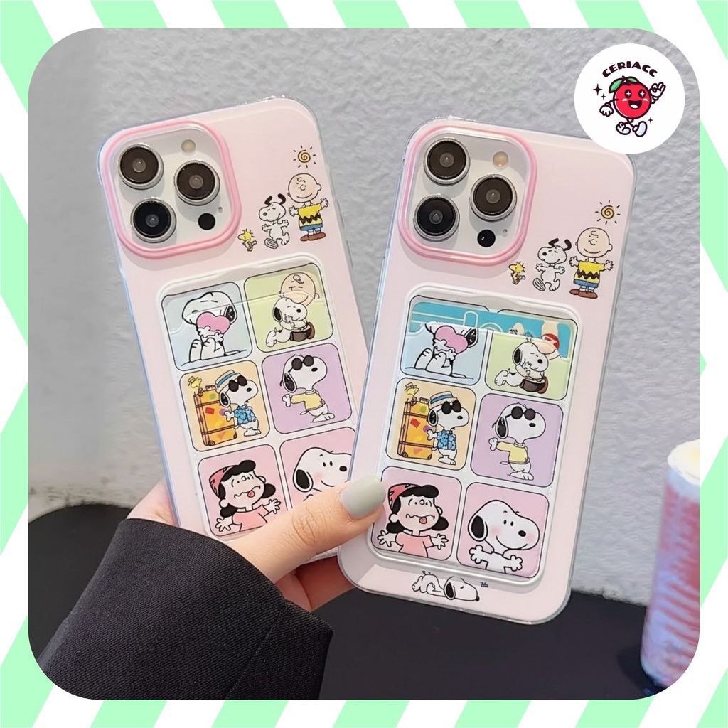 PRINTING CARD CASE SNOOPY สําหรับ oppo a16 a55 a54s a15 a15s a3s realme c1 a9 a5 a5s a31 a92 a52 a54
