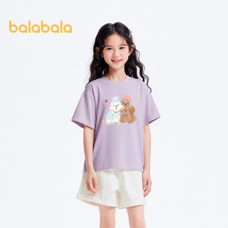 Balabala แห้งเร็วแขนสั้นเสื้อยืด สำหรับเด็กชายและเด็กหญิง ฤดูร้อนปี 2026 นุ่มและระบายอากาศได้ดี