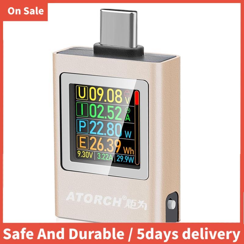 ATORCH USB C Tester Power Meter, Type-C Tester Digital Multimeter 4-50V 0-12A Voltage Current Tester