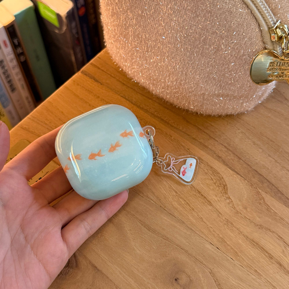 น่ารักและประดับ Koi Gradient หูฟังสําหรับ Samsung Galaxy Buds 2 3 4 Pro Live FE Core กรณีชุดหูฟังนุ่มฝาครอบป้องกัน
