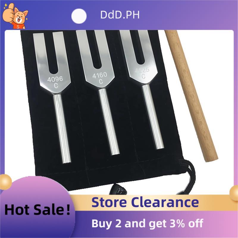 ชุดส้อมจูนแองเจิล - 4096 Hz, 4160 Hz, 4225 Hz - ชุดเครื่องดนตรีบําบัดด้วยการโจมตีไม้และถุงเก็บ