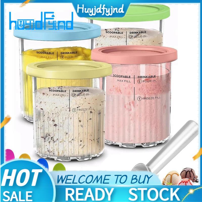 ภาชนะไอศกรีมสําหรับ Creami Pints และฝาปิด 24oz ถ้วย Creami Deluxe NC501 NC500 Series พร้อม Scoops อะ