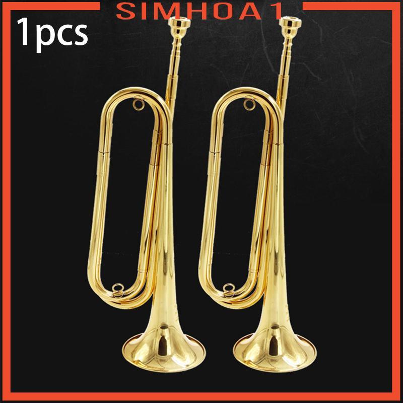 [Simhoa1] ไม้เนื้อแข็ง Bugle Cavalry ทรัมเป็ต Bugle ทองเหลืองเป่า Bugle สําหรับ Cavalry เริ่มต้น