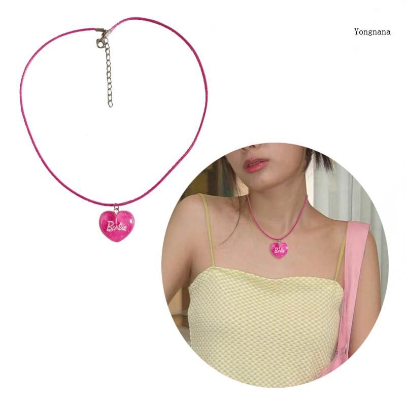 CH* Dainty Heart จี้สร้อยคอ Y2K Princess Choker Jellys Feeling Charm สร้อยคอ