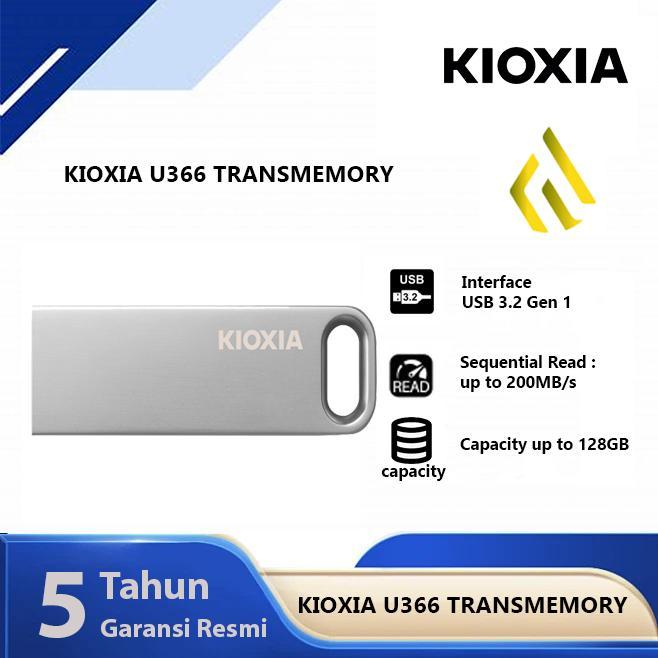 Kioxia Flashdisk U366 64GB 128GB TransMemory USB 3.2 โลหะ