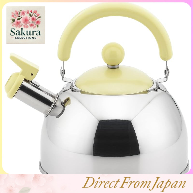 Yoshikawa Japanese Whistling Kettle, Heat-Resistant Stainless Steel, 1.8L & 2.5L, Compatible with IH