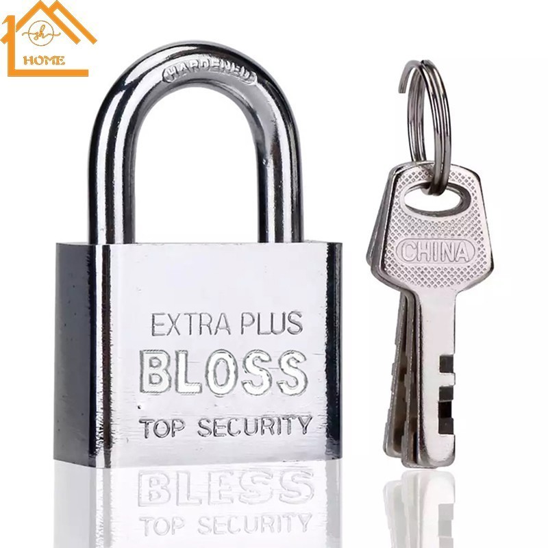 T-shirt Studio.BL0SS แม่กุญแจล็อค พร้อมลูกกุญแจ 3 ดอก สีเงิน สีทอง 30mm 40mm 50mm ยาวและสั้นT-shirt 