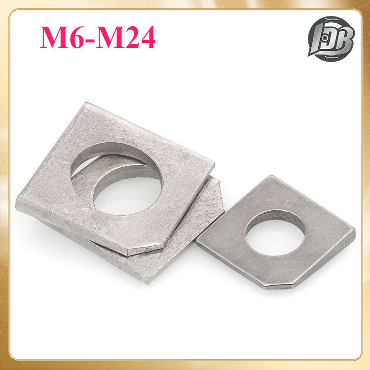 แหวนอีแปะแบบสี่เหลี่ยม (extra size washer) แหวนรองน็อตกันคลาย เอียง สแตนเลส316  M6M8M10M12 ~ M24LDB-
