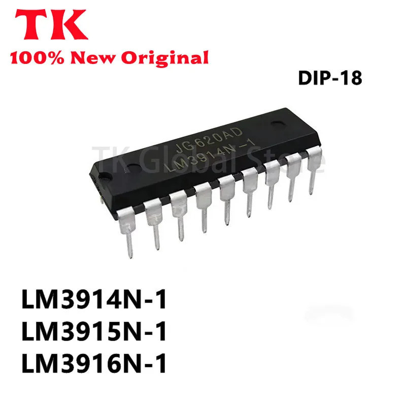 5PCS LM3914N-1 LM3915N-1 LM3916N-1 LM3914N LM3915N LM3916N DIP-18 ชิป ic