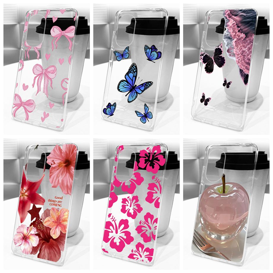 เคส Huawei nova 9 SE ฝาครอบ JLN-LX1 JLN-LX3 โปร่งใสแฟชั่นโบว์ผีเสื้อทาสีปลอกโทรศัพท์แบบนุ่ม Huawei N