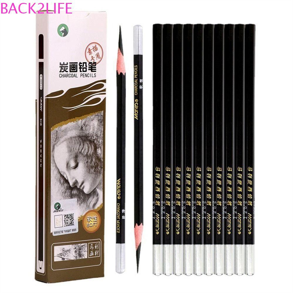 BACK2LIFE 12 ชิ้นดินสอ 7B 8B 10B ดินสอสีดํา Hard Charcoal Professional 3B 4B 5B 6B 12B 14B 2B ดินสอ