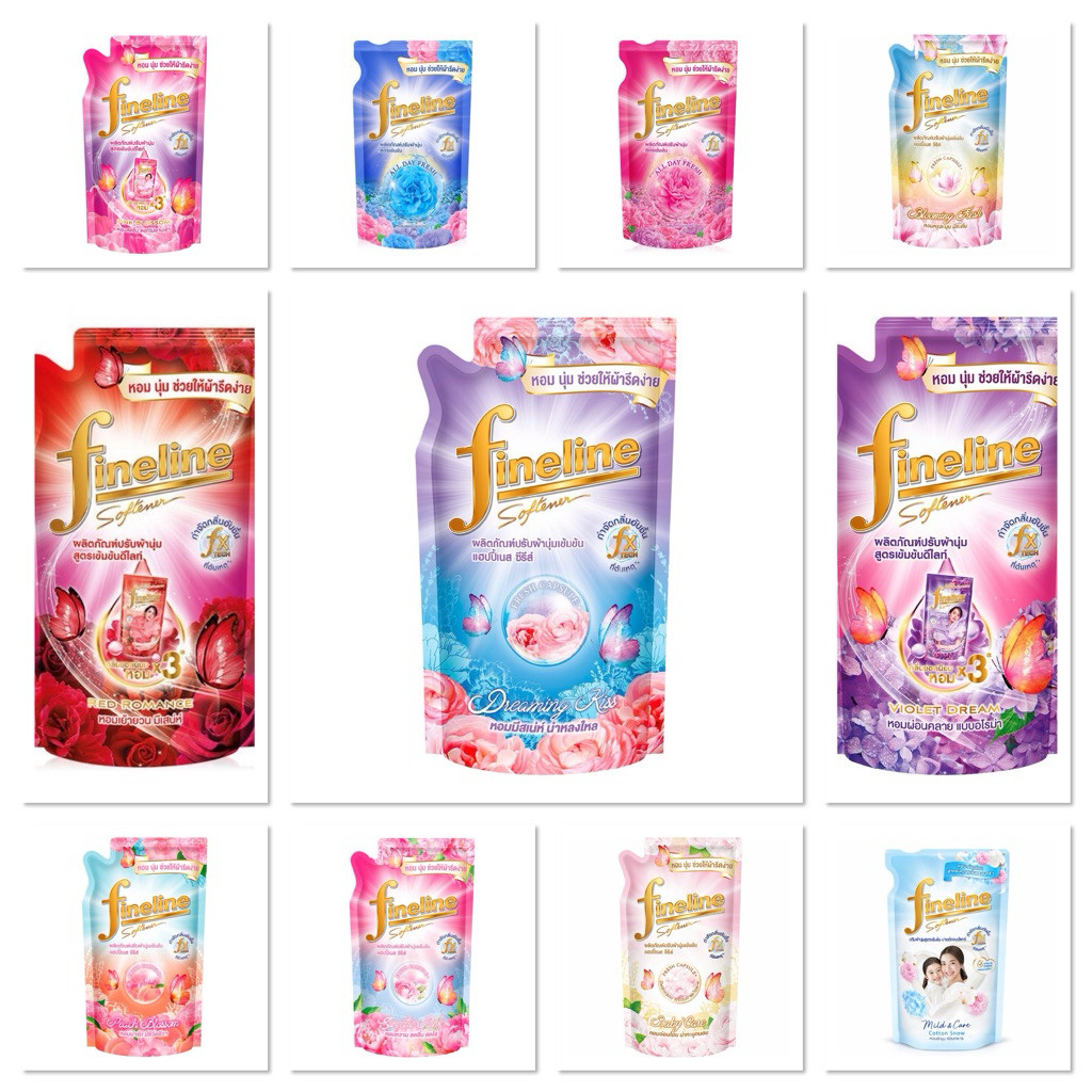 Fineline ไฟน์ไลน์ น้ำยาปรับผ้านุ่ม ไฟน์ไลน์ น้ำยาปรับผ้านุ่ม สูตรหอมสดชื่นไม่ฉุน 450มล.