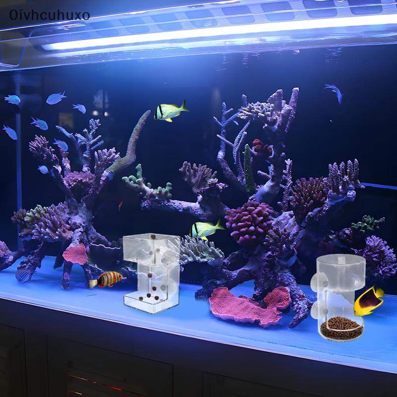 Oi ที่ให้อาหารปลาแบบใหม่สำหรับ2025ตู้ปลาถาดวางอาหารปลาพร้อมถ้วยดูดท่ออะคริลิกใส่อาหารปลา