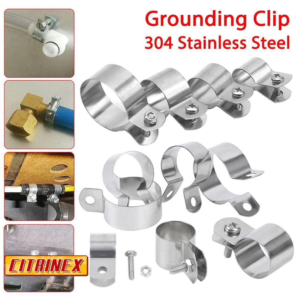 CITRINEX 1 ชิ้น Grounding คลิป, Fastening ฮาร์ดแวร์ Horseback ท่อ Clamp,พร้อมสกรูถั่ว Dia 10 มิลลิเมตร-60 มิลลิเมตร 304 สแตนเลสสตีลท่อหัวเข็มขัด