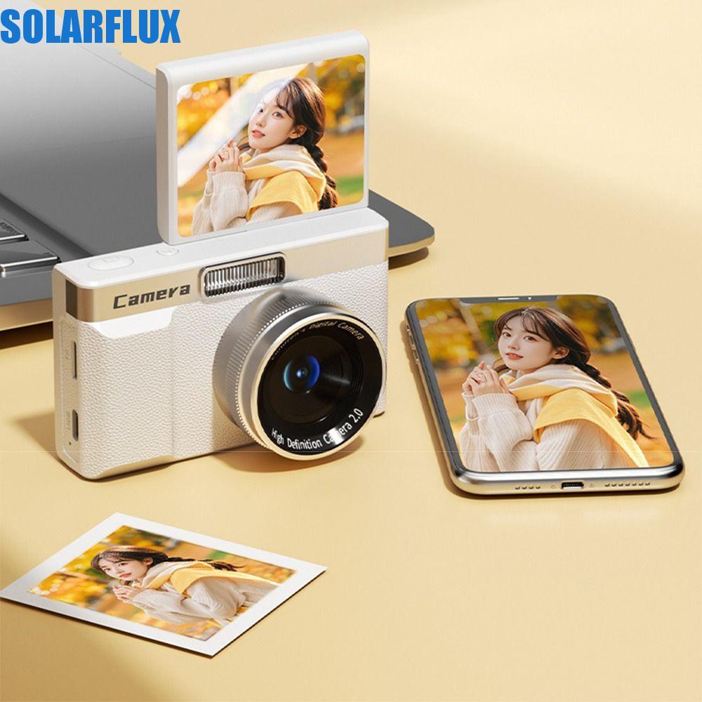 SOLARFLUX กล้องดิจิตอล 1080P HD, หน้าจอ 2.4 8x ซูมการถ่ายภาพวิดีโอกล้องวิดีโอ, แฟชั่นย้อนยุค Anti-Sh