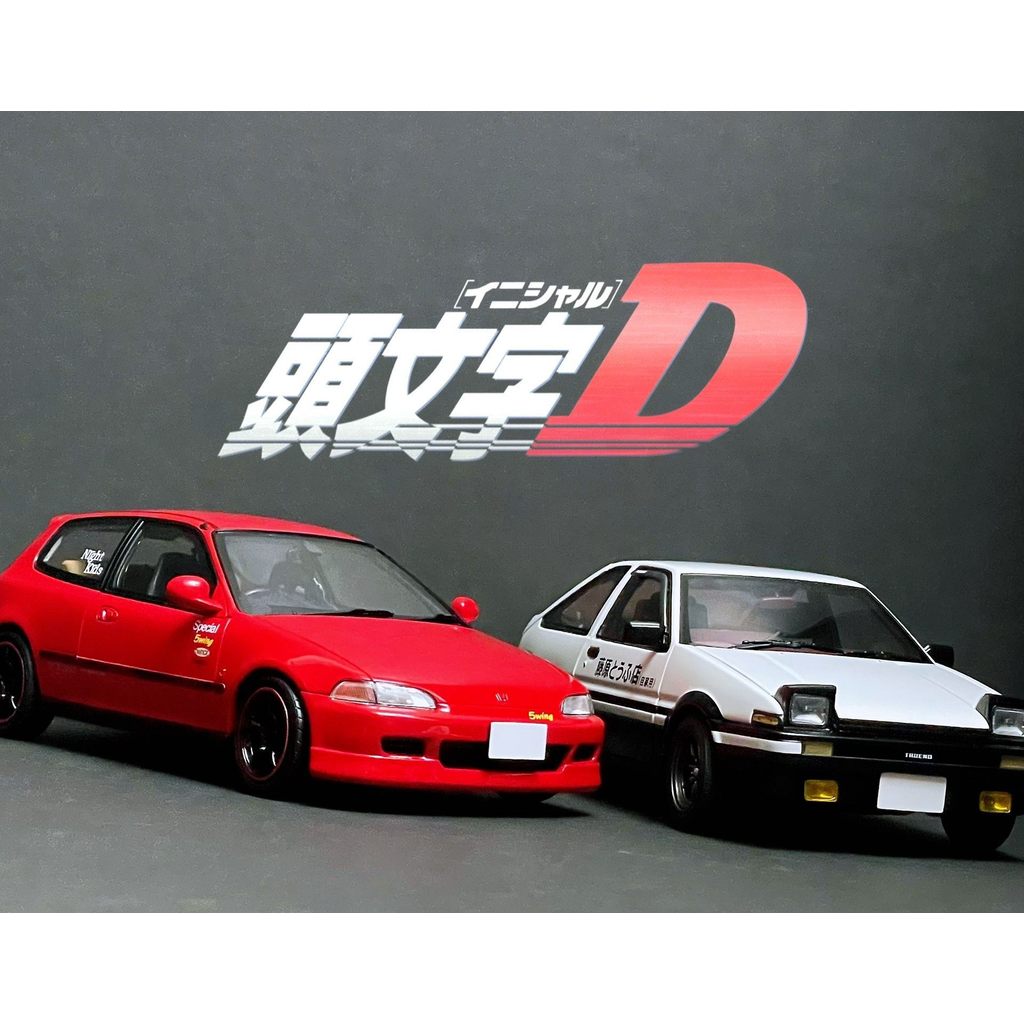 1/18 海头文D EG6 VS AE86 Honda Civic (EG6) วรรณคดี Toyota Sprinter Trueno(AE86)
