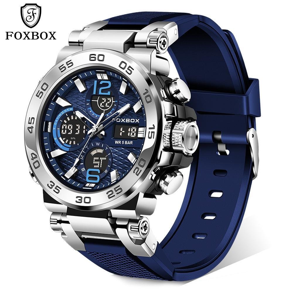 Foxboxนาฬิกาผู้ชายแฟชั่นโมดูลัสมัลติฟังก์ชั่กันน้ำนาฬิกา