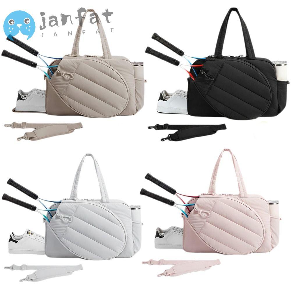 กระเป๋าเทนนิส JANFAT สำหรับแร็กเก็ต 2 ไม้ และรองเท้า ออกแบบมาในสไตล์กระเป๋าเดินทาง Duffle พกพาสะดวก ขนาดใหญ่ เหมาะสำหรับวันหยุดและฟิตเนส